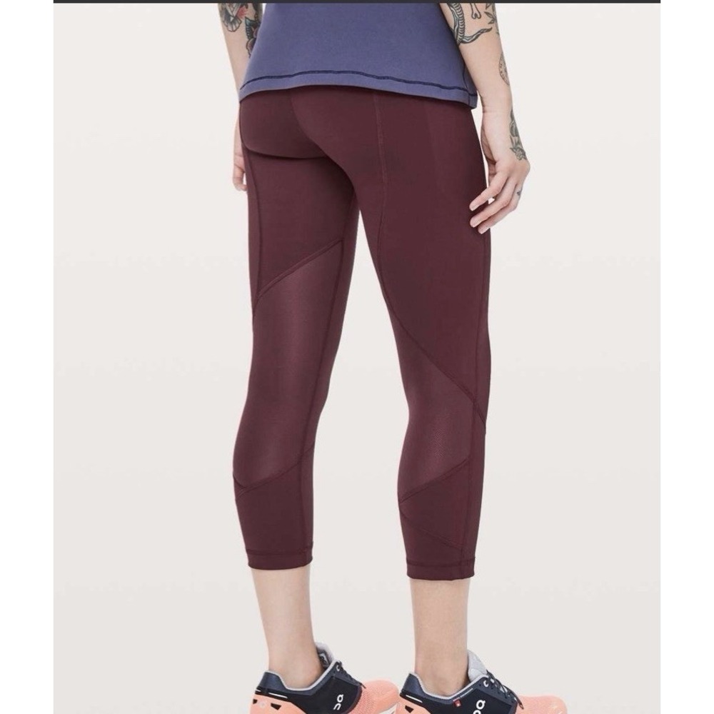 Lululemon Pace Rival Crop 22" Dark  Adobe  Leggings Womens Size 6 W28 L22